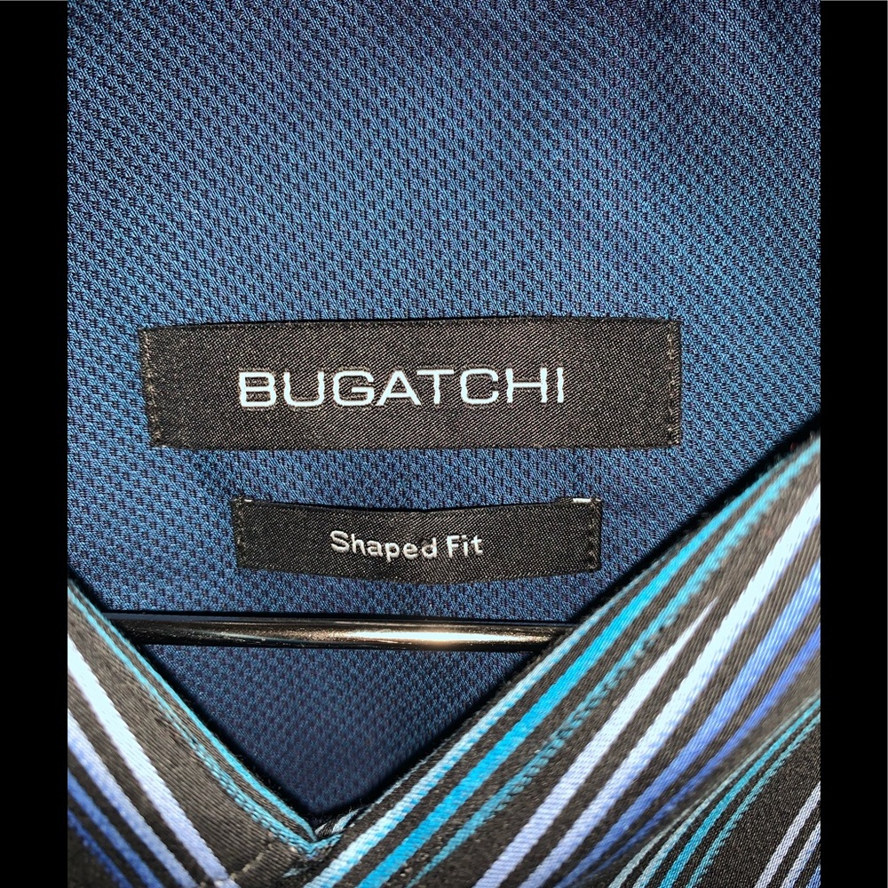 A blue striped Bugatchi dress shirt - Picture 2 of 4